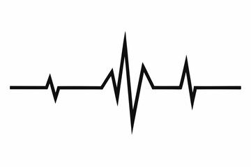 heartbeat silhouette, Heart beat one line, Continuous lines heart beats drawing, Wave pulse.
