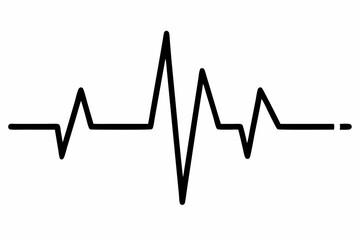 heartbeat silhouette, Heart beat one line, Continuous lines heart beats drawing, Wave pulse.
