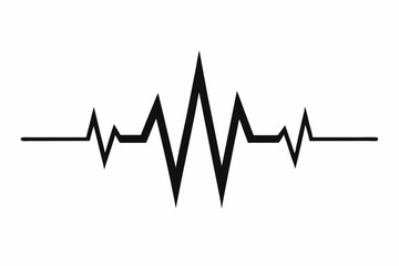 heartbeat silhouette, Heart beat one line, Continuous lines heart beats drawing, Wave pulse.
