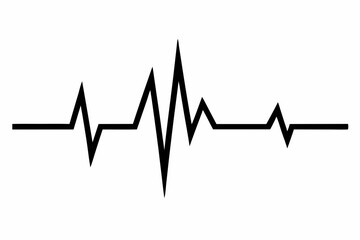 heartbeat silhouette, Heart beat one line, Continuous lines heart beats drawing, Wave pulse.