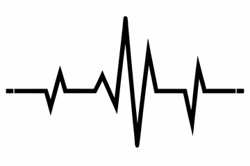 heartbeat silhouette, Heart beat one line, Continuous lines heart beats drawing, Wave pulse.