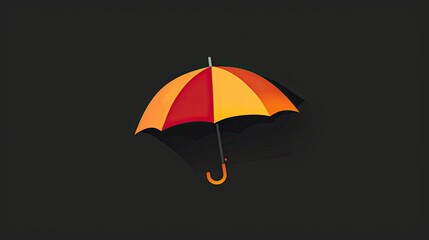 an umbrella with red and yellow stripes