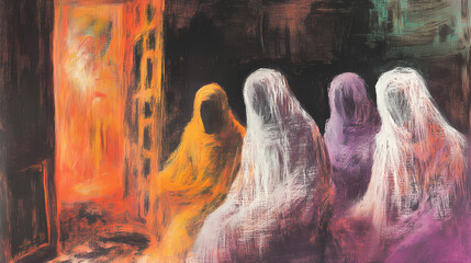Pastel all hallows' eve. Hallowed. Illustration
