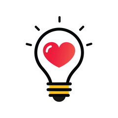 Electric bulb contains a heart