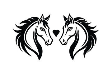 Two unicorns face to face with love