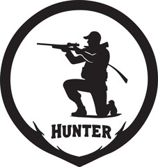 black and white hunter silhouette design