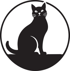 cat logo type silhouette design