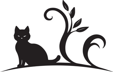 cat logo type silhouette design