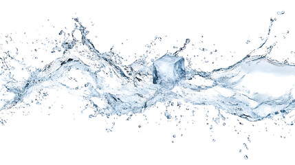 Refreshing Ice Cube Splash Water, Crystal, Purity, Coolness