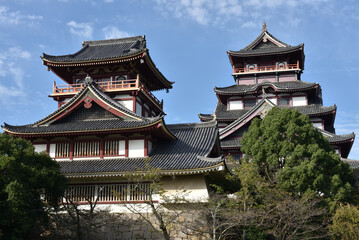 伏見桃山城　大天守と小天守(京都市伏見区)