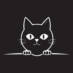cat logo type silhouette design