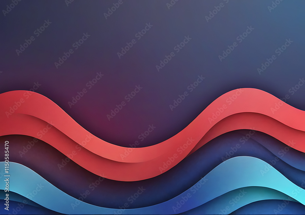 Poster the abstract banner features a colorful textured wave with a blue and red gradient effect on a grain