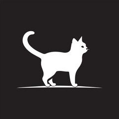 cat logo type silhouette design