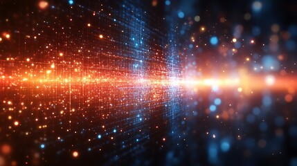 Obraz premium Abstract Digital Network Grid Lightscape