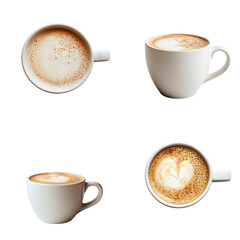 Close up of Frothy Coffee in White Ceramic Cup