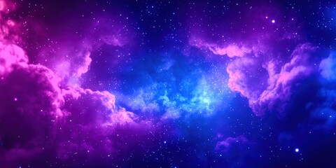 Naklejka premium Purple and blue sky with many stars