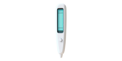 Digital thermometer with temperature display isolated on transparent background