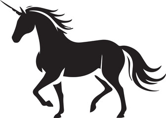 unicorn logo type silhouette design