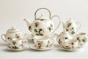 Charming English Tea Set: Floral Dishware for a Delightful Afternoon Tea Experience