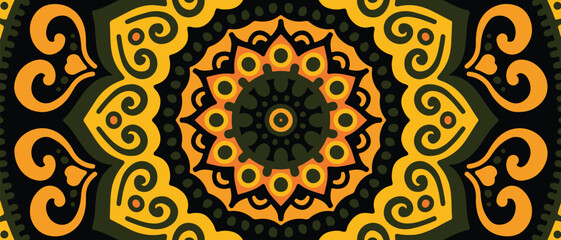 Abstract colorful background with floral ornament.