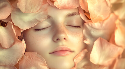 A blissful face with closed eyes surrounded by soft glowing stars.
