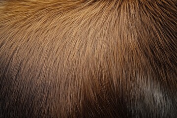 Brown and beige animal fur texture. Closeup of animal hair skin textured background showing detailed fluffy surface for natural pattern design. Modern abstract short wool furry material, soft shaggy