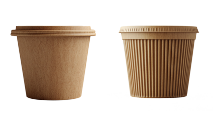 food cup take away craft paper isolated on white