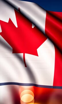 Abstract flag of Canada. Vertical video