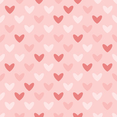 Pink heart pattern for Valentine's Day. Vector heart pattern on pink background. Wrapping, packaging in flat style. EPS 10