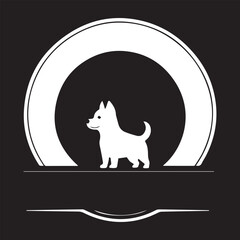 dog logo type silhouette design