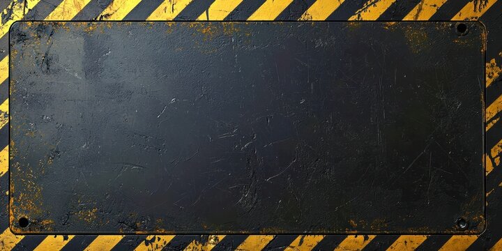 Black and yellow sign with a black background
