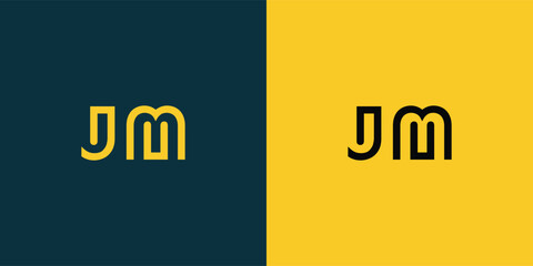 JM abstract  minimalist letters Logo Monogram. It is a minimalist logo, this logo is made by combining two letters