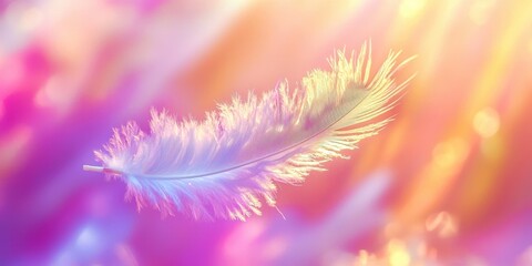 Obraz premium Feather is floating in the air