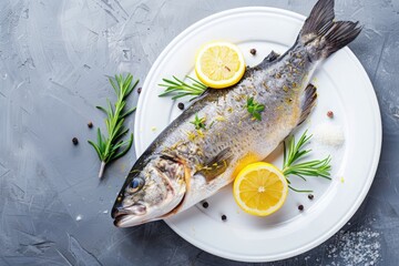 fish and lemon on white plate