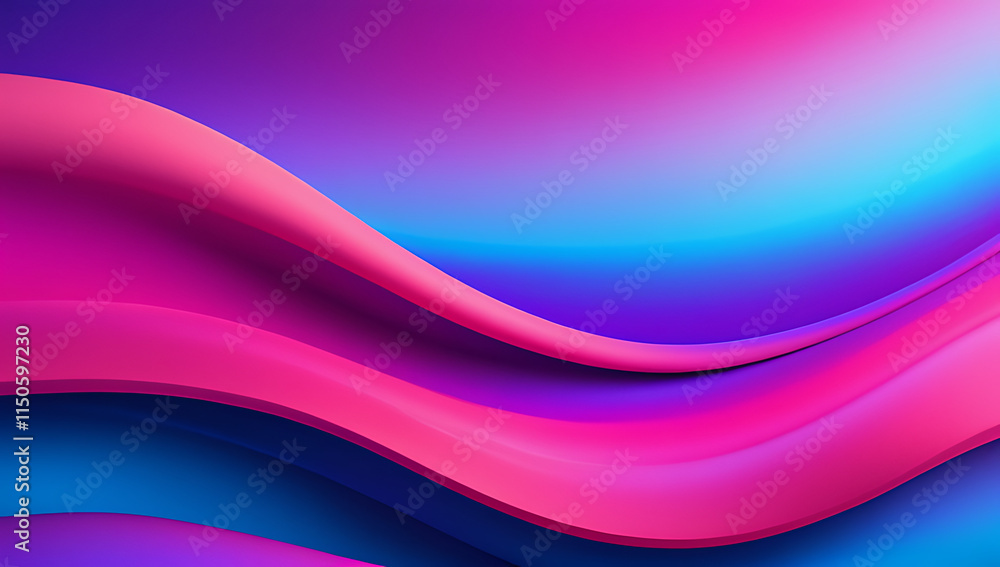 Poster vibrant purple pink blue background features a color gradient with smooth waves and a subtle grainy 