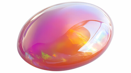 Obraz premium Polished pink opal gemstone from peru isolated. Opal. Illustration