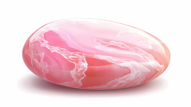Polished pink opal gemstone from peru isolated. Opal. Illustration