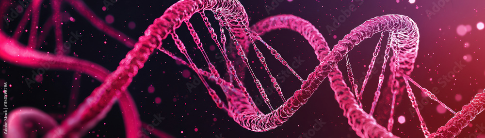 Aufkleber vibrant close up of dna double helix structure, showcasing intricate details and dynamic background