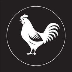 chicken logo type silhouette design