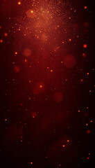 Romantic sparkle on a red background with golden sparks.