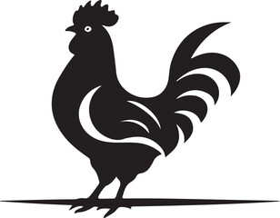 chicken logo type silhouette design