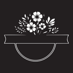 flower logo type silhouette design
