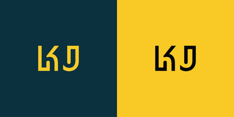 KJ abstract  minimalist letters Logo Monogram. It is a minimalist logo, this logo is made by combining two letters