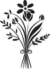 flower logo type silhouette design