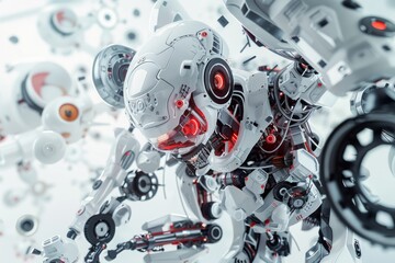 Fototapeta premium Futuristic robotic design with intricate details