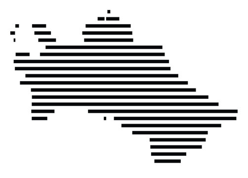 recommend clip art: Abstract map of Turkmenistan showing the country with horizontal black lines
