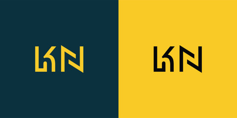 KN abstract  minimalist letters Logo Monogram. It is a minimalist logo, this logo is made by combining two letters