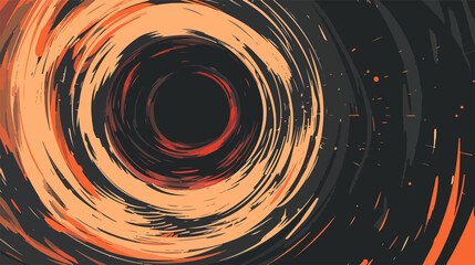 Black Hole Vortex Flat Vector Illustration