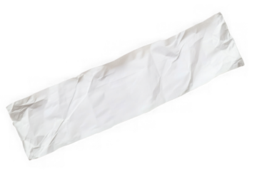Crumpled long receipt paper on white background with clipping path 
