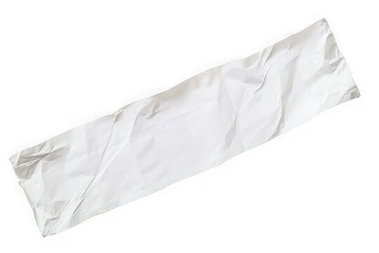 Crumpled long receipt paper on white background with clipping path 
